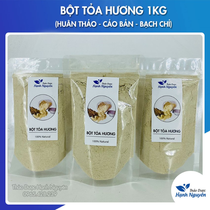 Combo Bột Bạch Chỉ - Huân Thảo - Cảo Bản 1kg (Bột Tỏa Hương Thơm Tự Nhiên, Ngừa Hôi Miệng, Ngăn Mùi Hôi Cơ Thể)