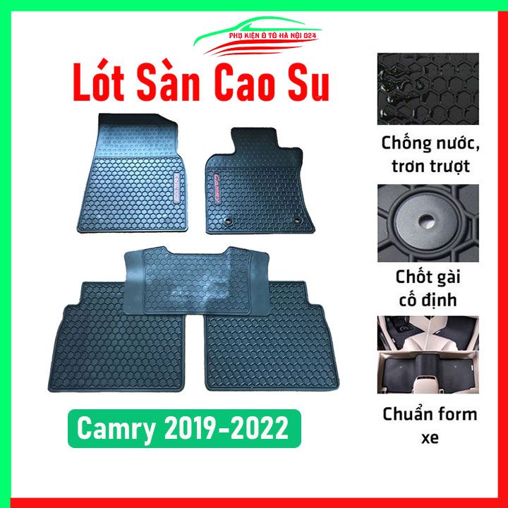 Thảm lót sàn ô tô cao su 3D Camry 2019-2022 theo xe, thảm trải sàn xe hơi không mùi, chống trơn trượt, mài mòn tốt