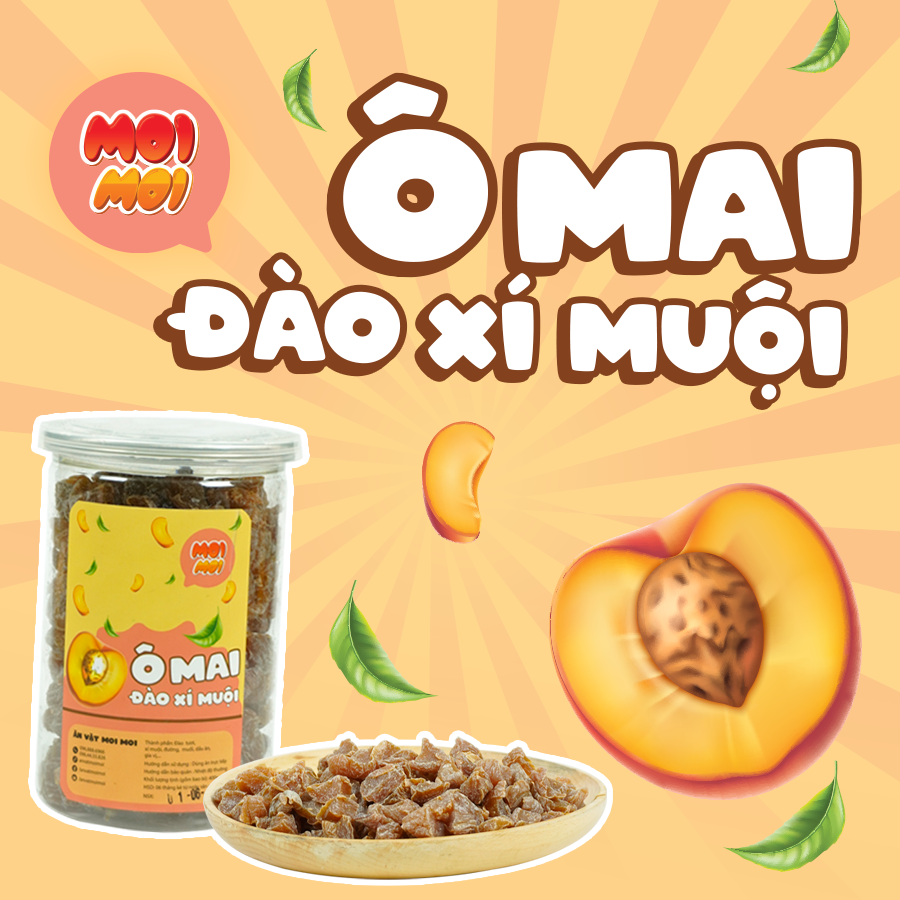 Omai đào xí muội 400gr - Đồ ăn vặt MoiMoi