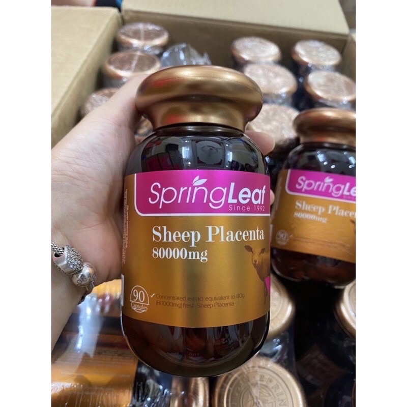 Nhau thai cừu sheep placenta springleaf 80000mg 90 viên - úc