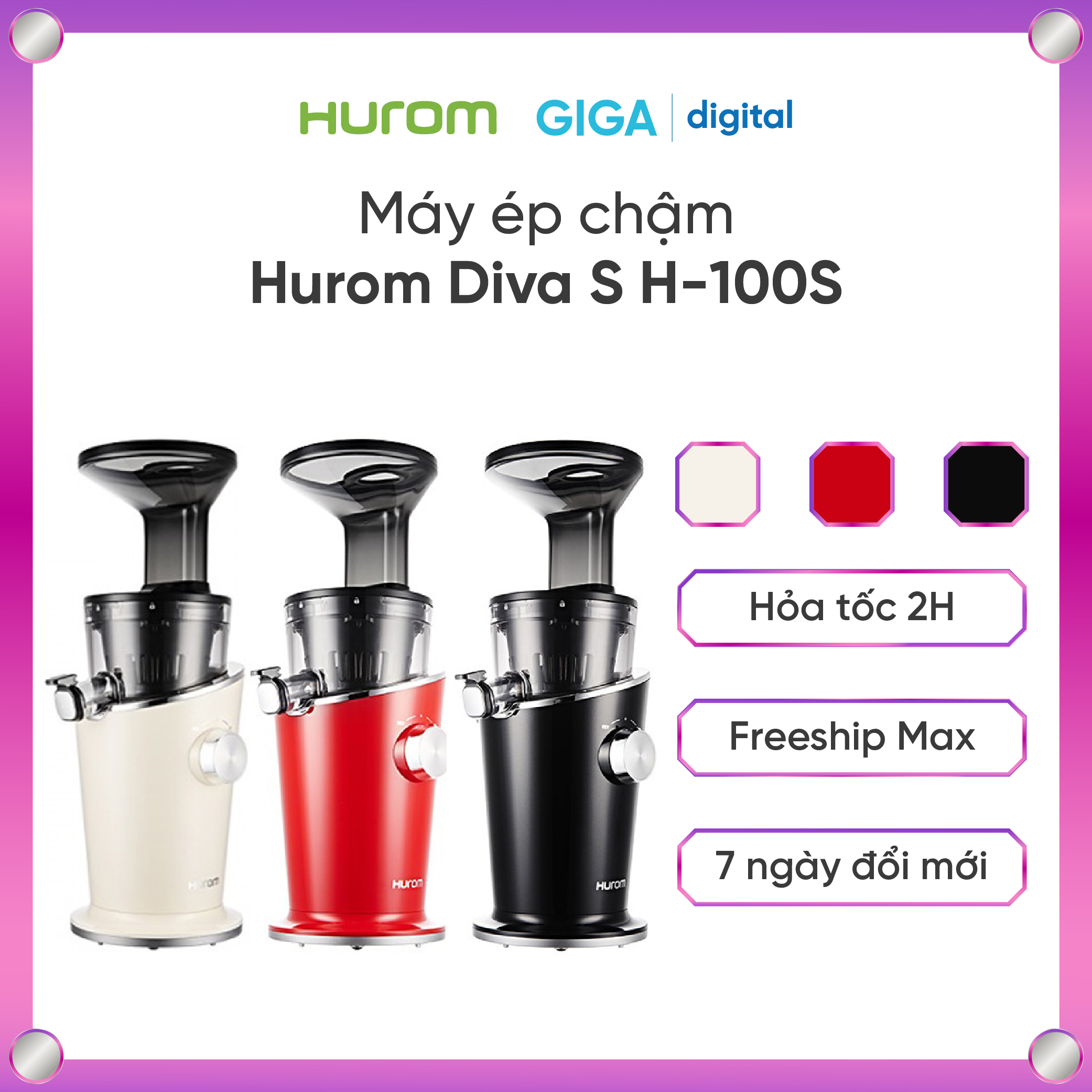 [ Hỏa tốc HN - HCM ]   Máy ép chậm Hurom Diva S H100S nội địa Hàn