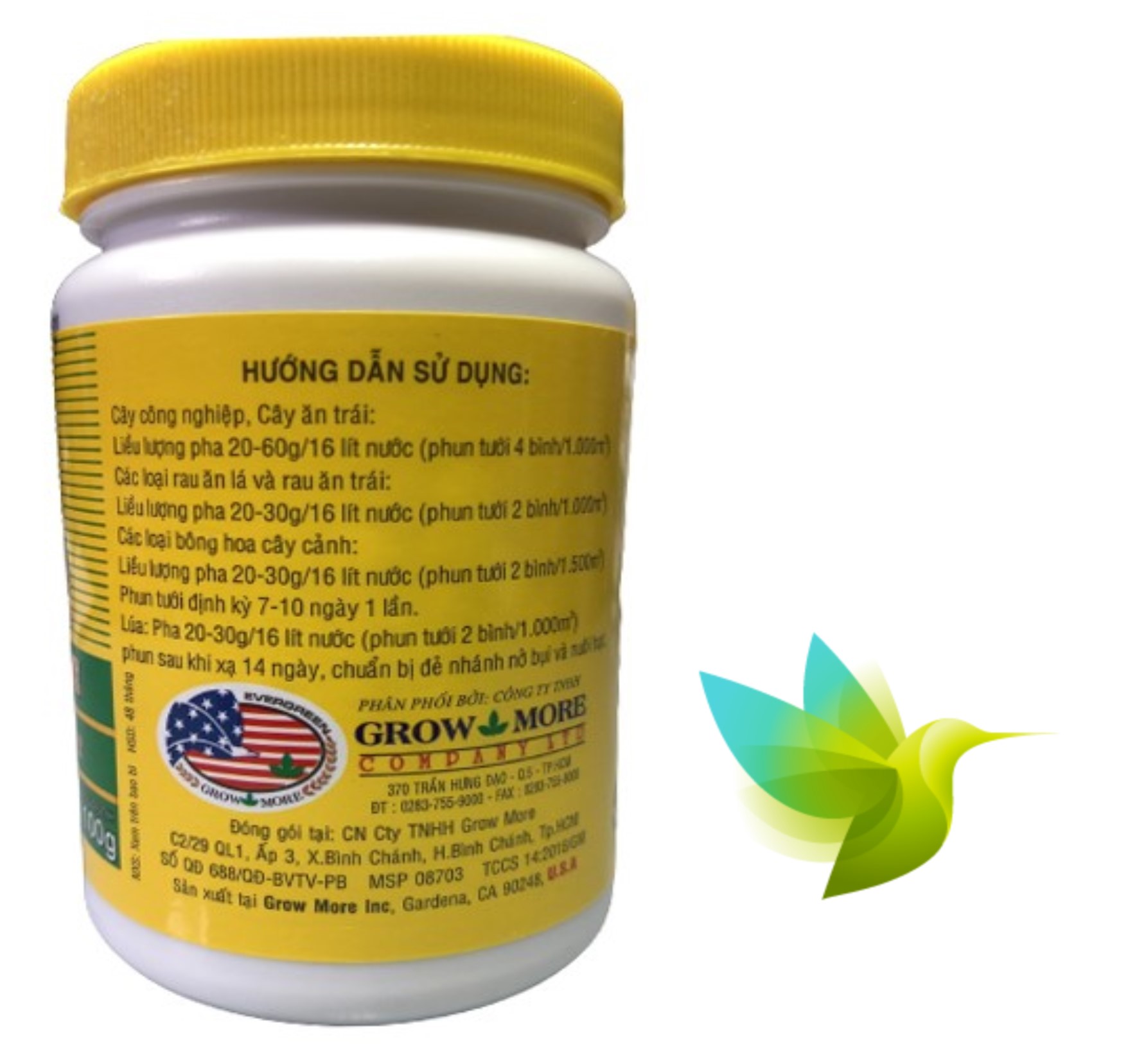 Phân Bón Lá Grow More NPK 20-20-20+TE - #381A# 100g