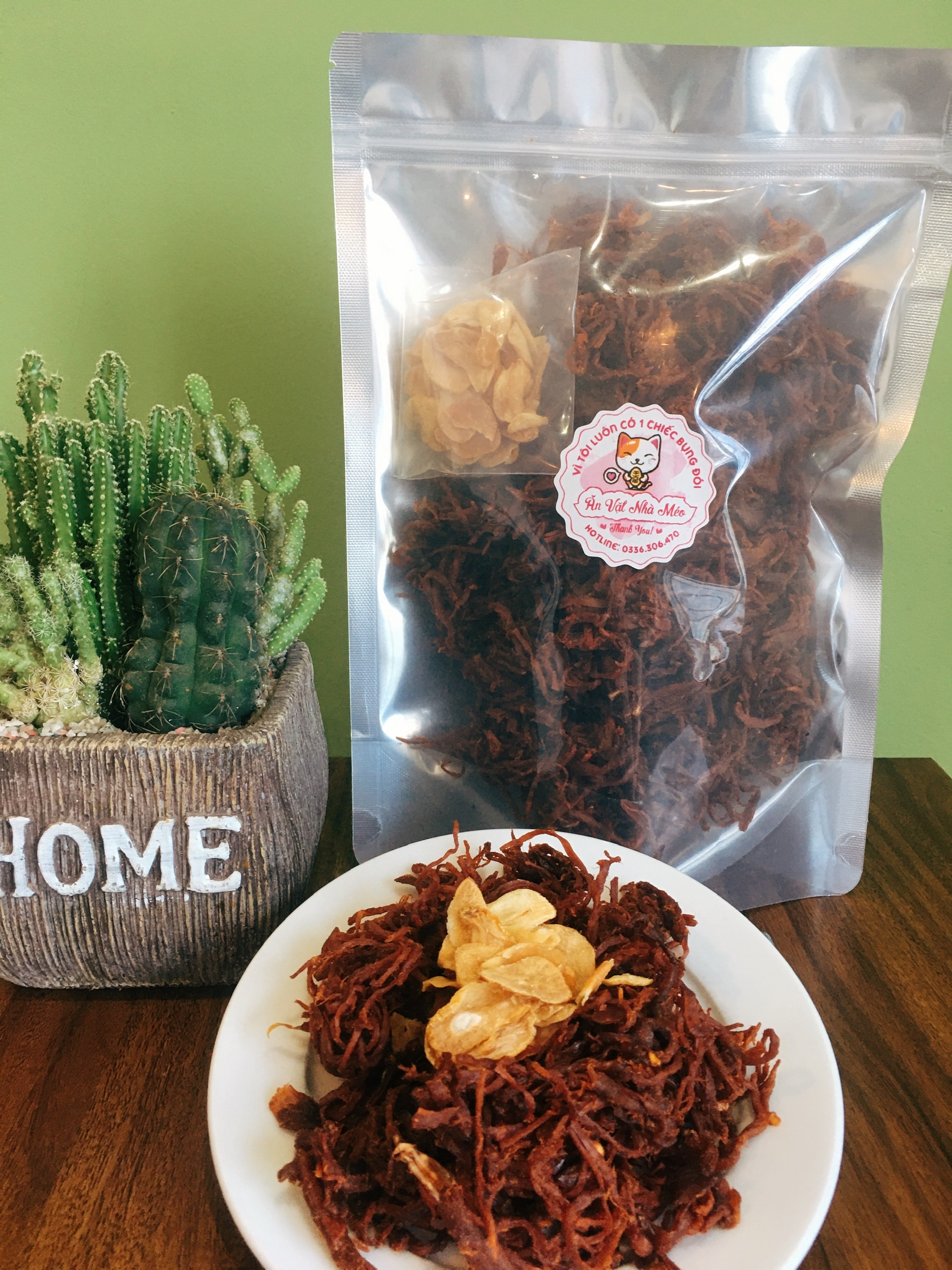 500g khô heo cháy tỏi đặc biệt thơm bơ, không bột