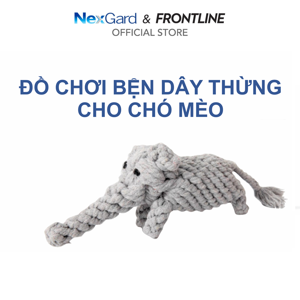 [Quà tặng không bán] Đồ chơi bện dây thừng cho chó mèo (voi)