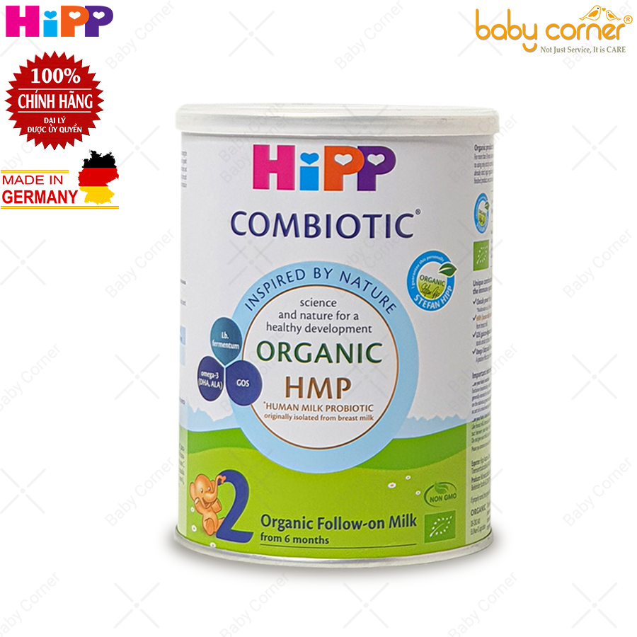 HSD 2022 Sữa Bột HiPP Organic Combiotic Số 2, Hộp 350g 800g, Cho Bé 6 - 12
