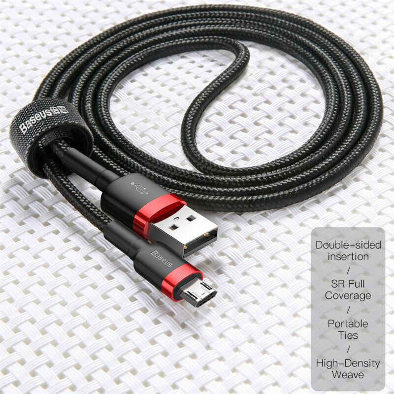 Cáp sạc nhanh Baseus Cafule Micro USB 1M cho Smartphone Android Samsung/ Xiaomi/ Oppo/ Asus/ Huawei (2.4A, Quick charge 3.0)