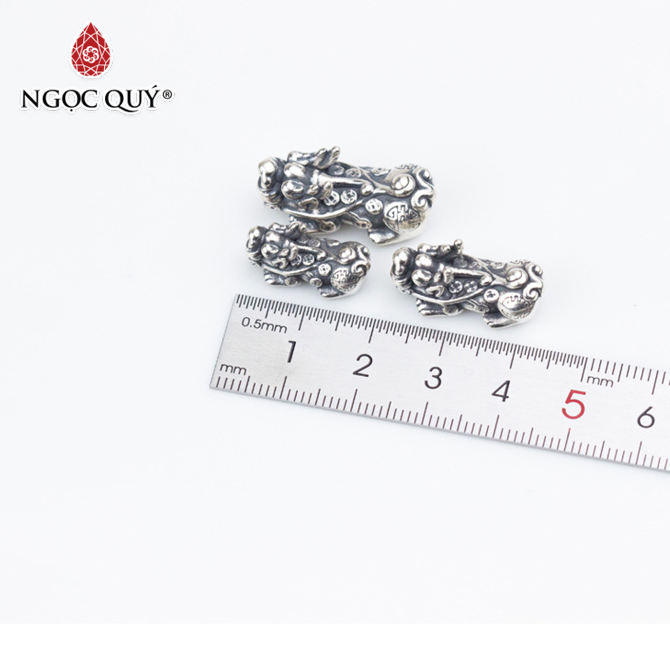 [HCM]Charm bạc hình tỳ hưu - Ngọc Qúy Gemstones