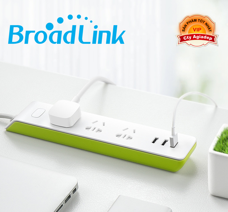Ổ điện thông minh Broadlink dài gồm 3 ổ đơn 3 USB - Broadlink MP2