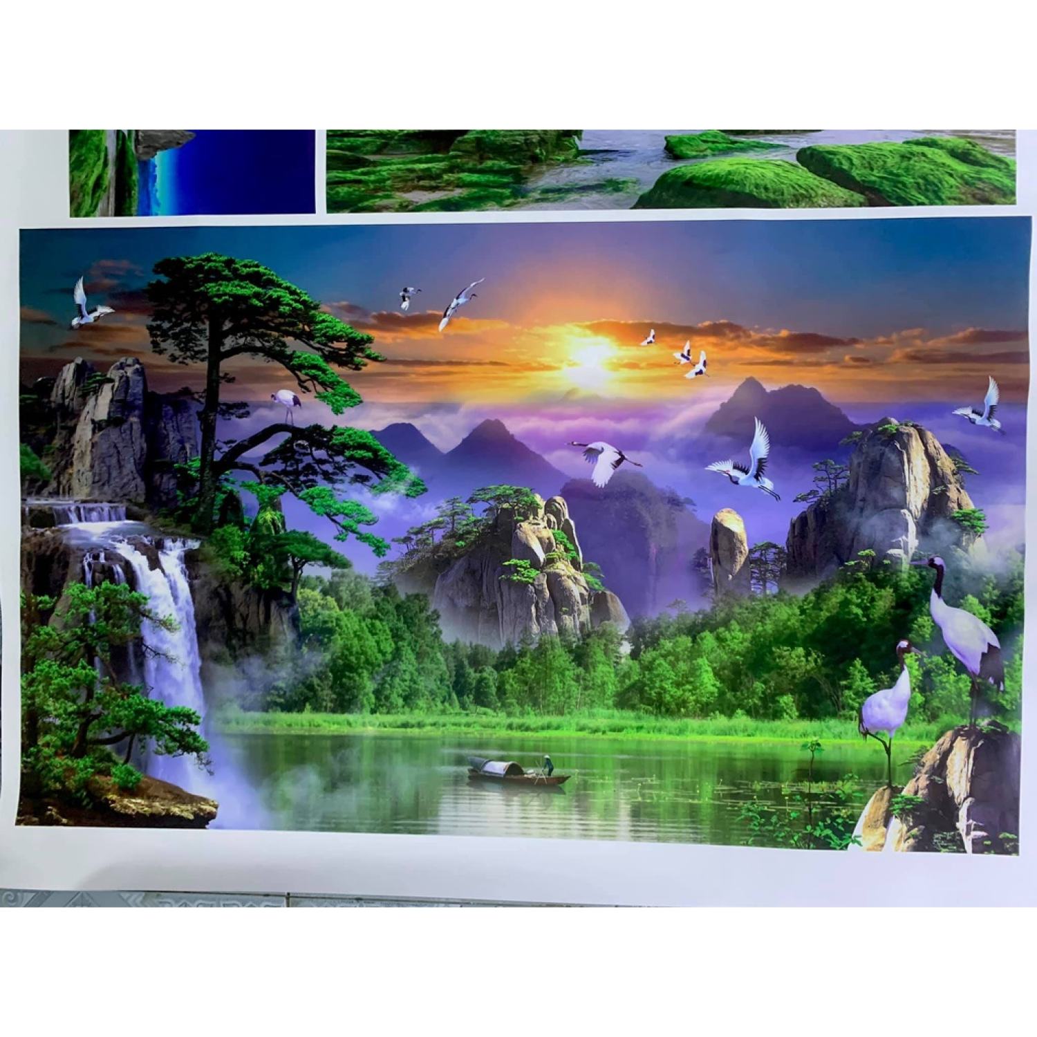 Tranh 3d dán bể cá thủy sinh, bể cá rồng