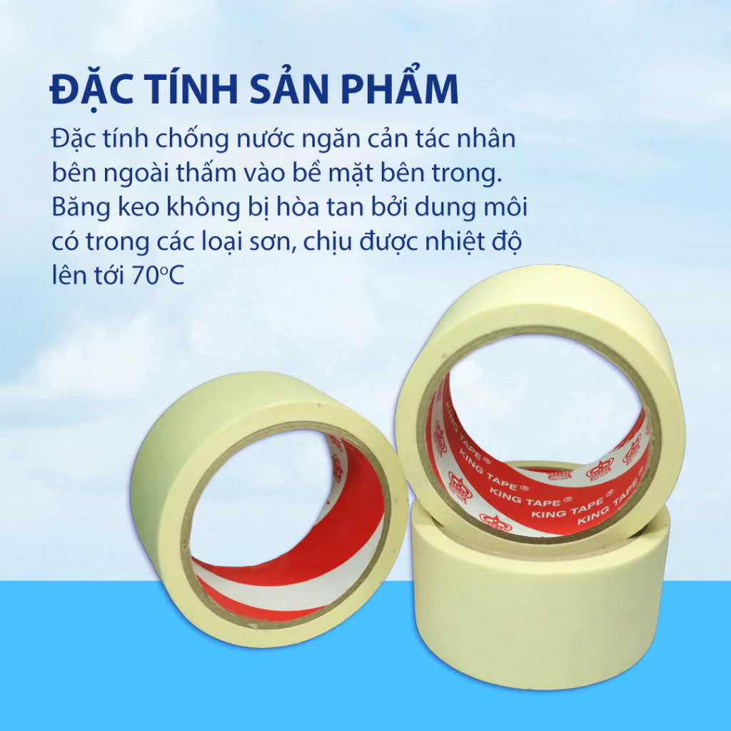 Băng Keo Giấy 1.2cm 2.4cm và 4.8cm Băng Dính Giấy Dài 16 Mét Dùng Ghi Chú, Dễ Dàng Sử Dụng