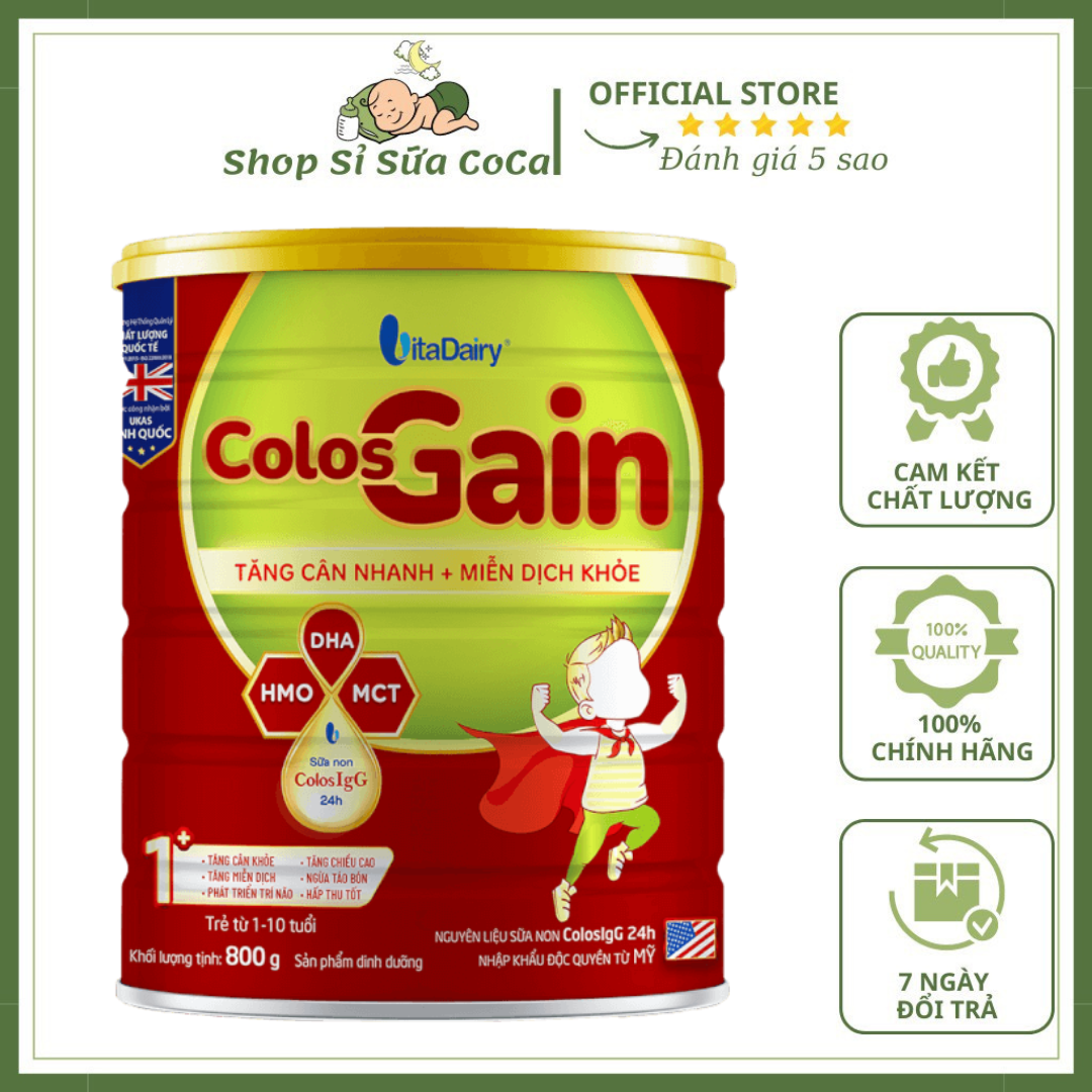Sữa Colos Gain 1+ 800gr cho bé (mã Qr tích xu,date 2026)