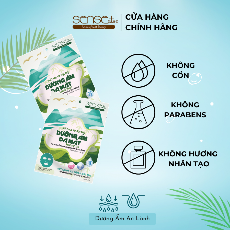 MẶT NẠ TỪ SỢI TRE DƯỠNG ẨM DA MẶT SENSE PLUS 23G