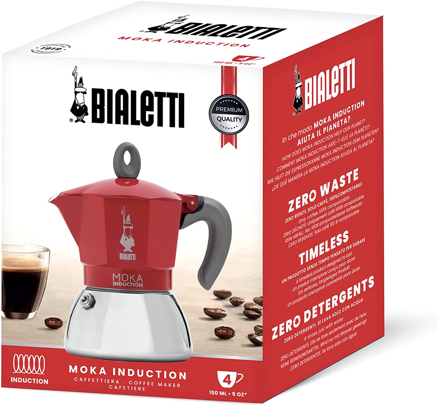 Ấm Pha Cà Phê BIALETTI MOKA INDUCTION (Dùng được Bếp từ) - BIALETTI - Made in Rumani