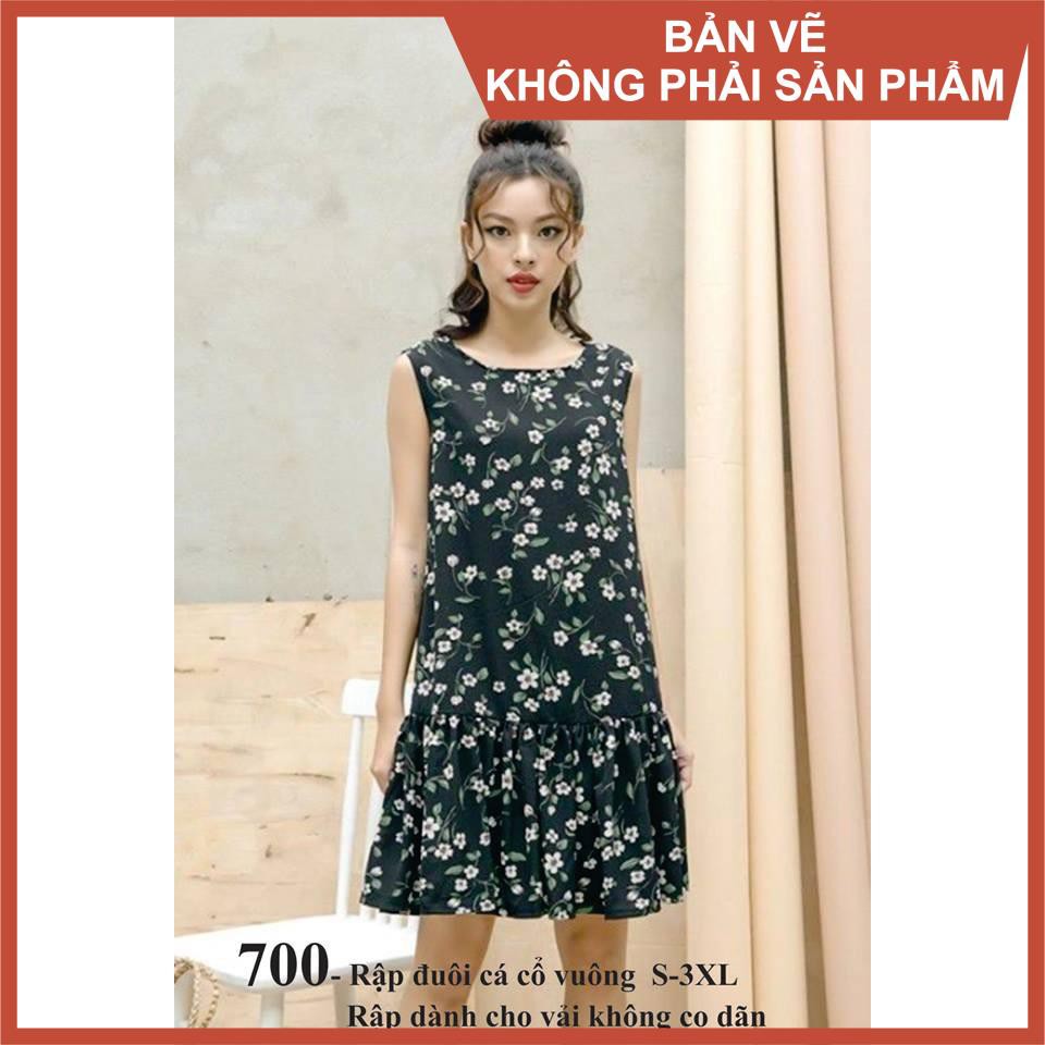 Rập giấy đầm sát nách mã 700