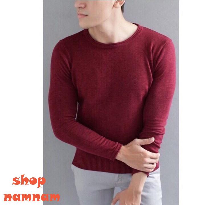 Áo len nam trơn màu xanh than