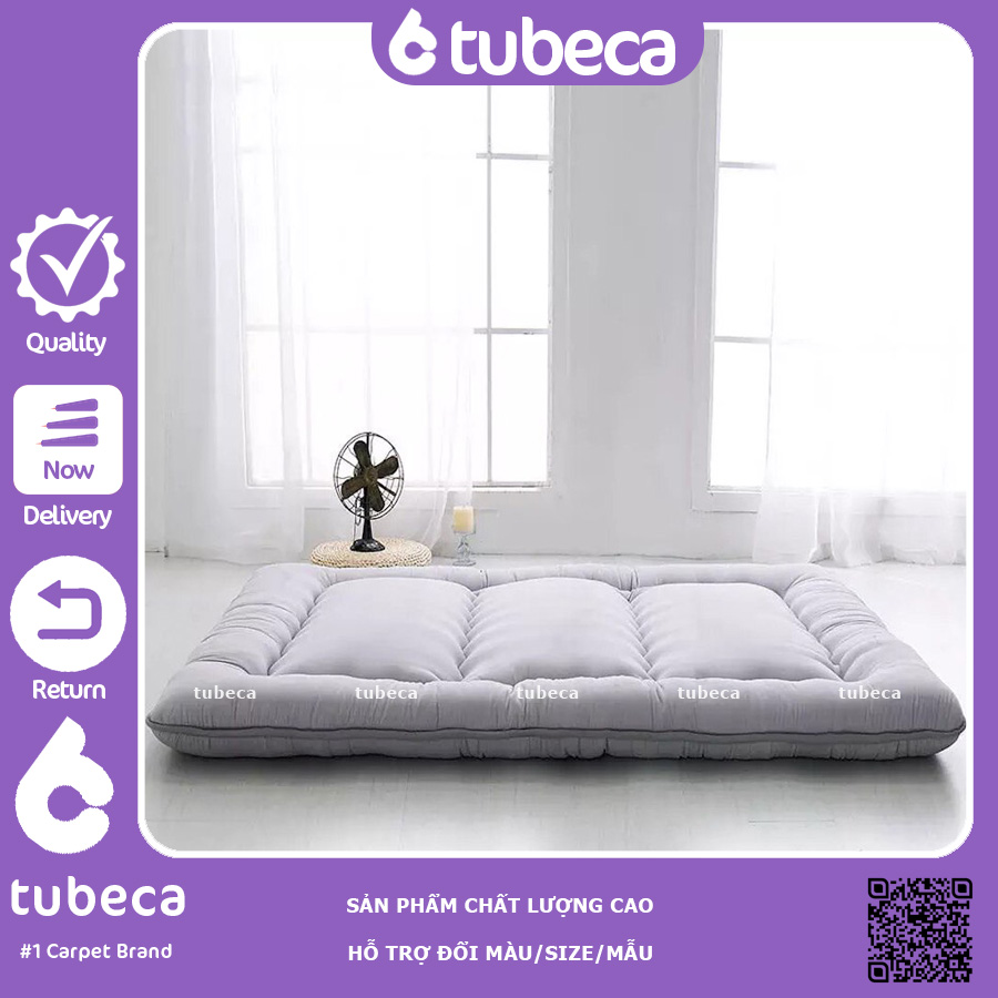 COMBO Topper Nệm 1m8x2m + Ga Cotton TICI + 2 vỏ gối nằm + 2 Ruột gối 50x70cm | TUBECA