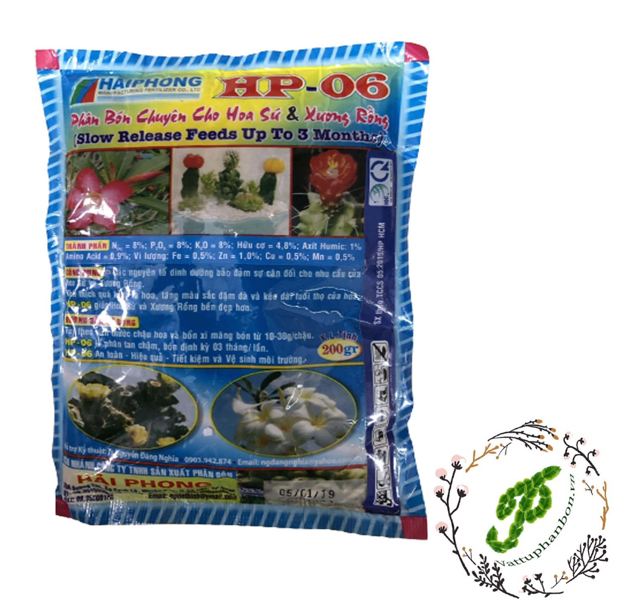 Phân bón chuyên cho hoa sứ xương rồng hp-06 - #223a# 200g