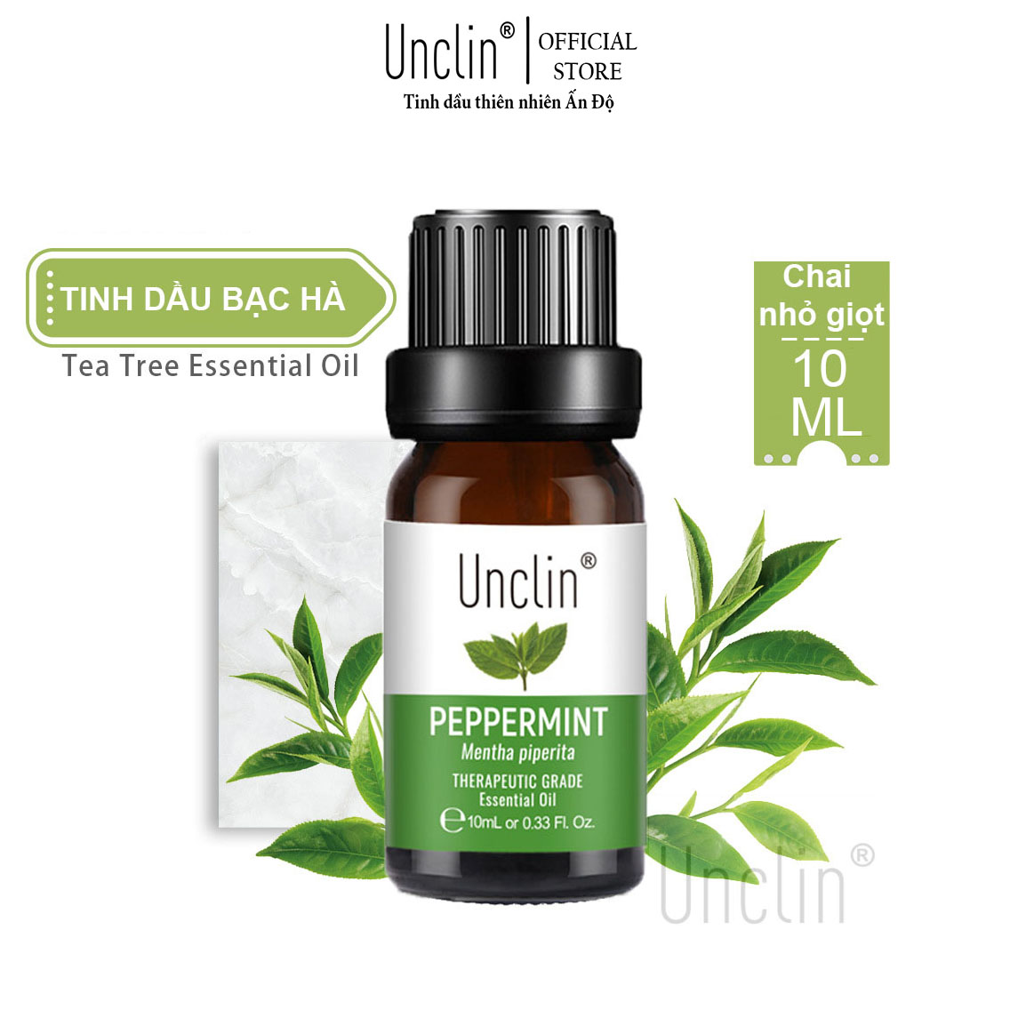 Tinh dầu bạc hà peppermint Unclin thơm phòng đuổi muỗi – Tinh dầu thơm phòng nguyên chất cho máy xông tinh dầu giúp massage chăm sóc da dưỡng ẩm tóc