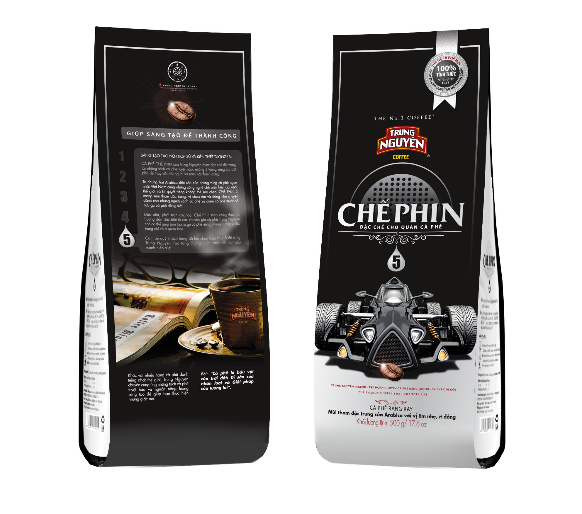 Trung Nguyen Legend Roasted and Ground Coffee Filtered 5 – 500Gr Pack – Arabica Beans, Mild Taste, Fragrant Aroma