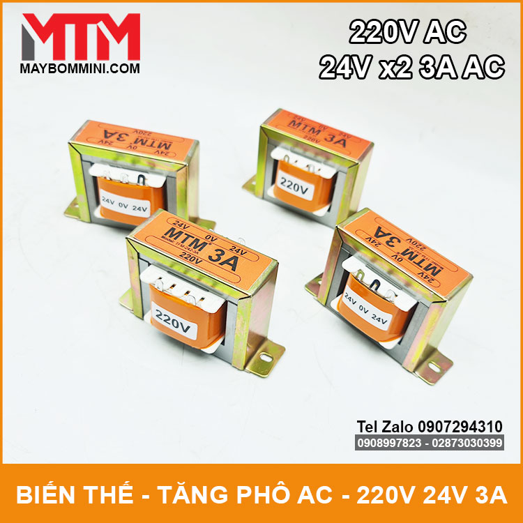 Biến thế 220V ra 24V AC 3A đôi MTM