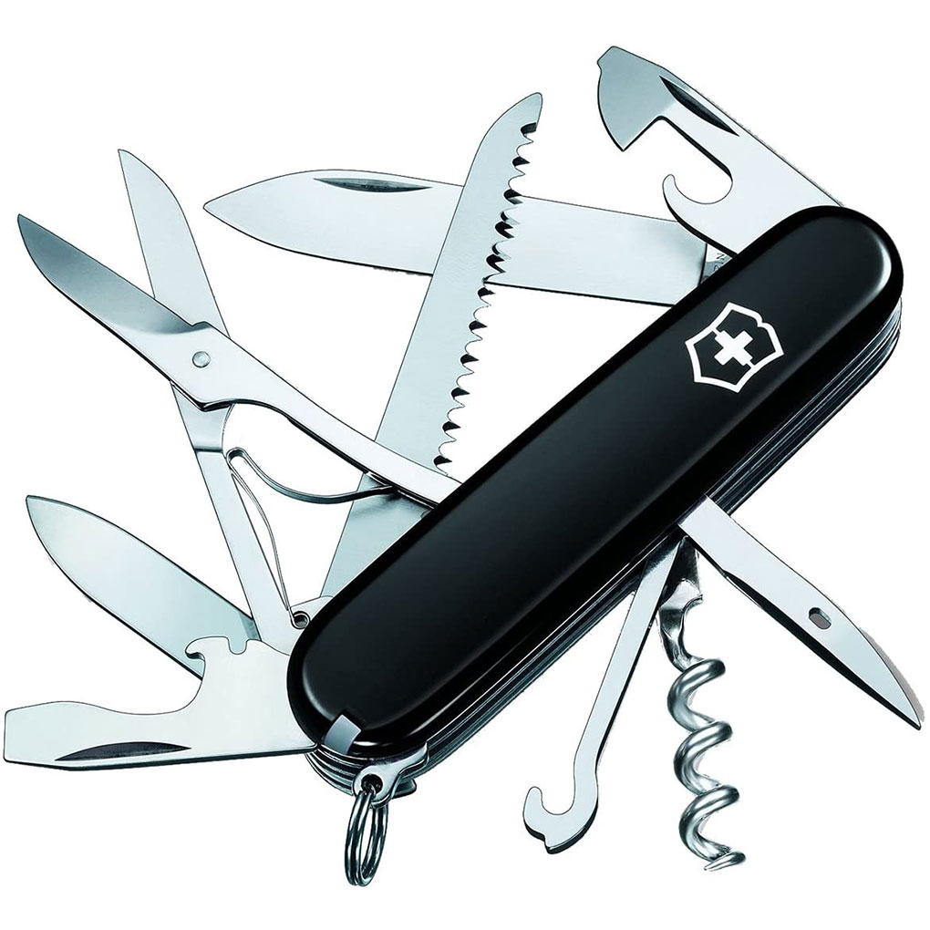 Bộ Dụng Cụ Đa Năng Victorinox Huntsman Nero 1.3713.3B1 - Dụng cụ chuyên dụng không thể thiếu trong chuyến  đi phượt hay dã ngoại  - Nhập khẩu từ Đức Made in Switzerland
