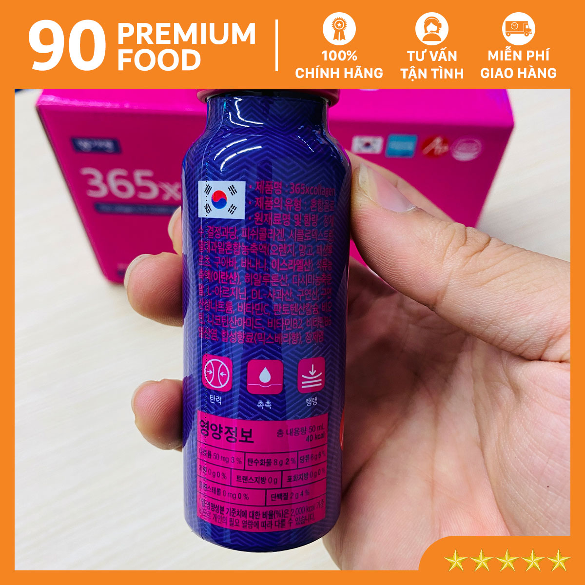 Collagen thủy phân 365x Bogo Hàn Quốc (Hộp 10 chai)