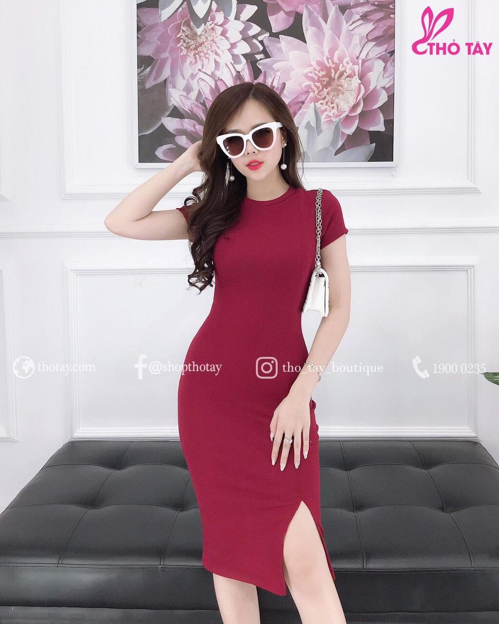 Đầm ôm tay con khoe body quyến rũ