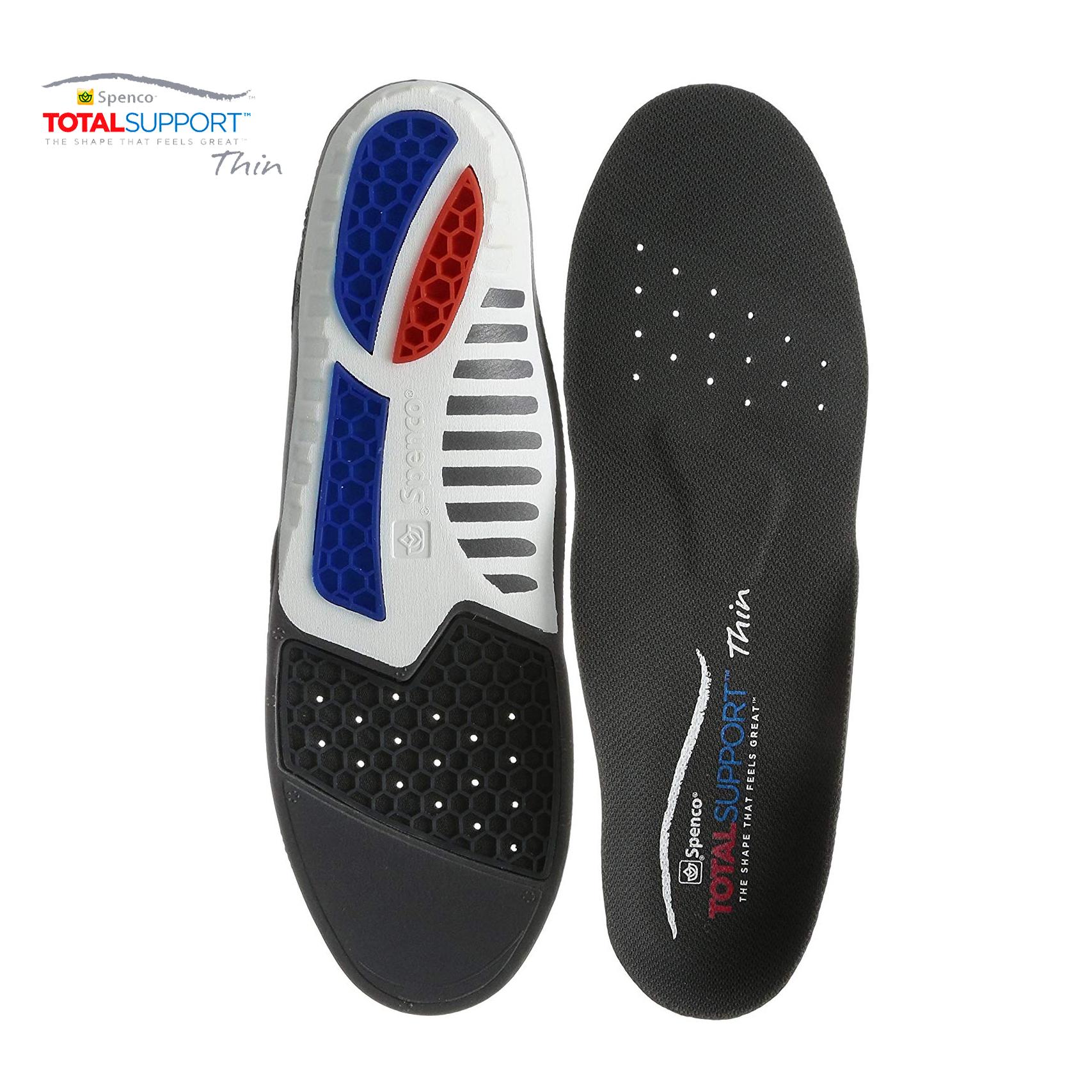 Lót giày sức khỏe Spenco Total Support Thin 46-696 đệm nâng vòm linh hoạt cho giày công sở, giày thể thao