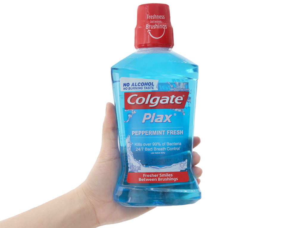 Combo 4 Nước xúc miệng Colgate Plax Bạc hà peppermint (Xanh dương) 500ml x 4