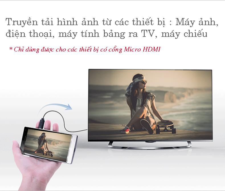 Cáp chuyển đổi Micro HDMI sang HDMI chất lượng Full HD