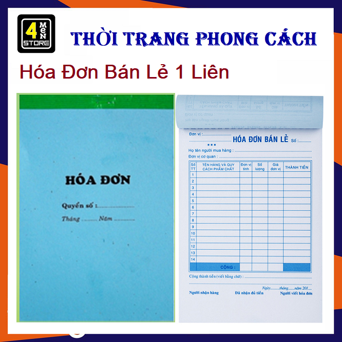 [HCM]⚡ Tjll Tjll ⚡ Hóa Đơn Bán Lẻ 1 Liên - 1 Cuốn 12x20  Tập hóa đơn bán hàng 1 LIÊN