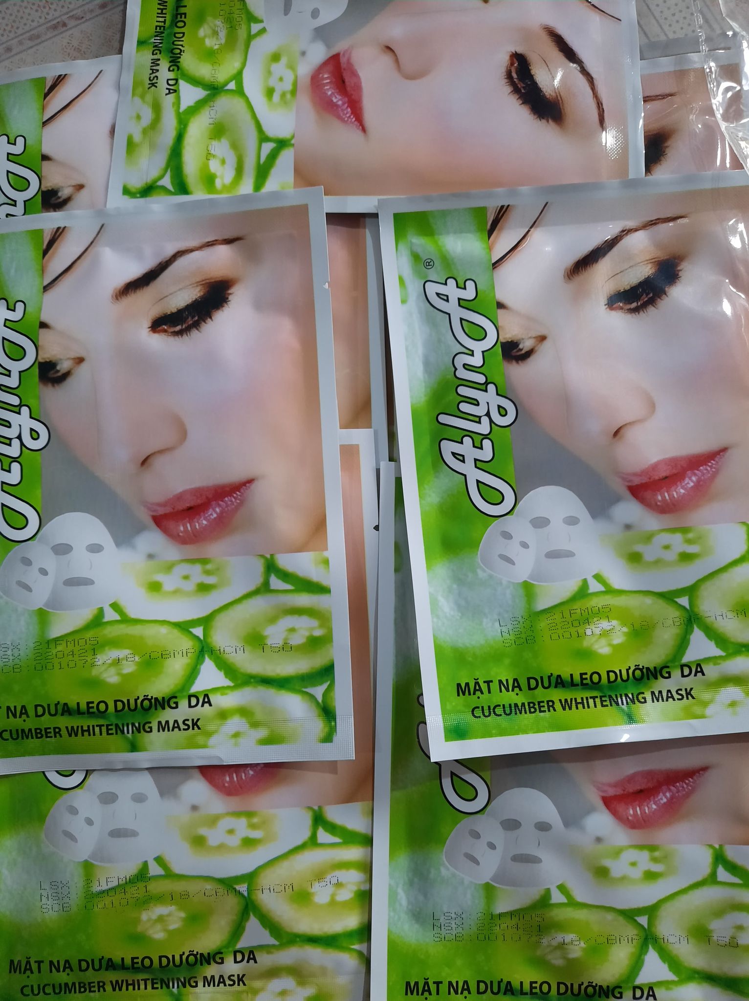 combo 10 miếng mặt nạ alyna dưa leo
