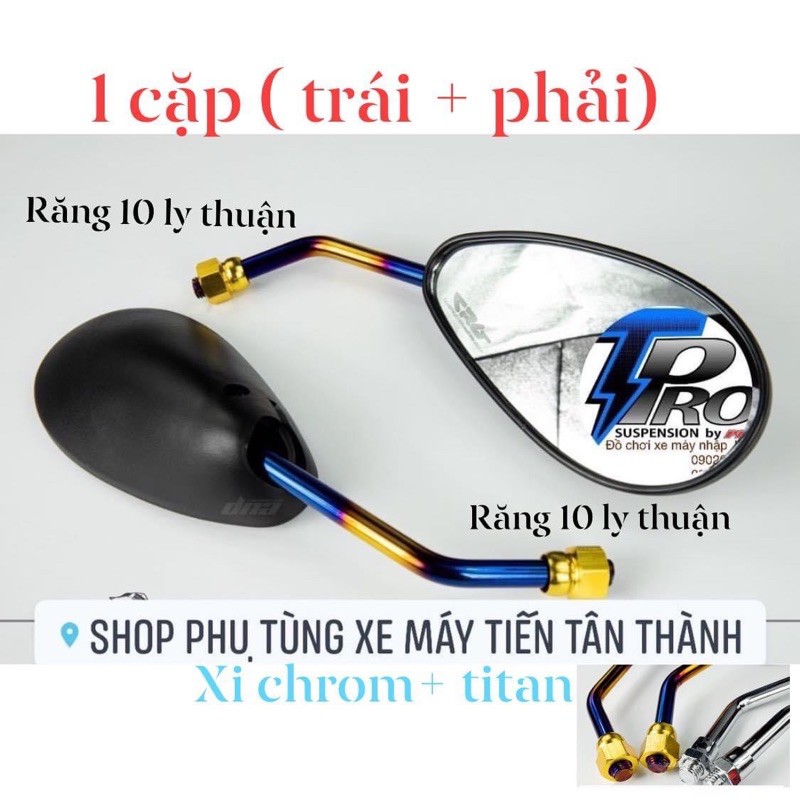 Cặp kính tai thỏ Su  Inox si chrom ( kiếng chiếu hậu xe máy )