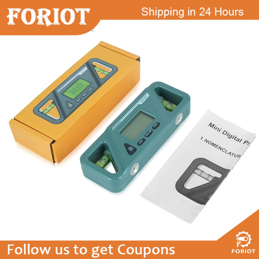 Foriot HW-300 90 Degree Ruler Digital Display Inclinometer Level Meter Protractor Angle Meter Digital Protractor Inclinometer Level Meter Goniometer Measuring Inclinometer Magnet