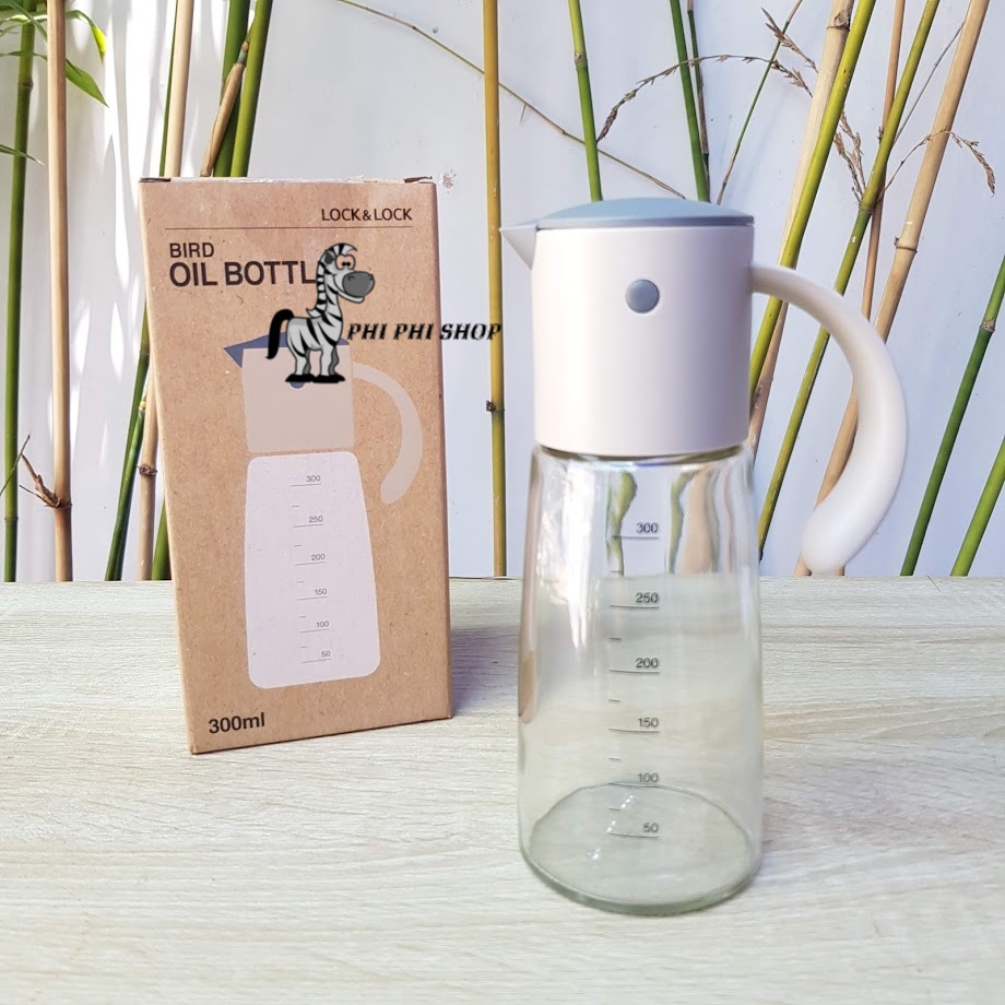 [HCM]Bình dầu tự động mở nắp thủy tinh Lock&Lock có vạch chia dung tích 300ml LLG706