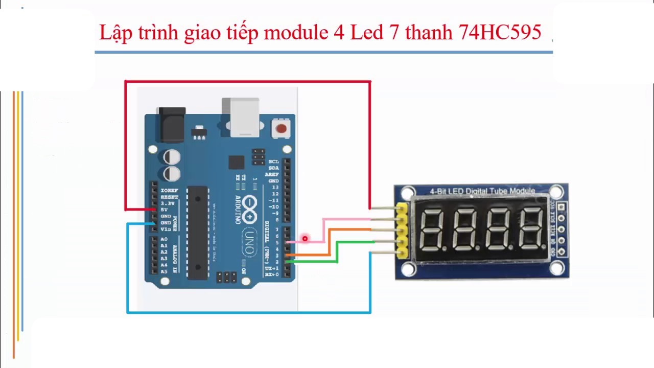 Mạch Hiển Thị 4 Led 7 Đoạn 74HC595