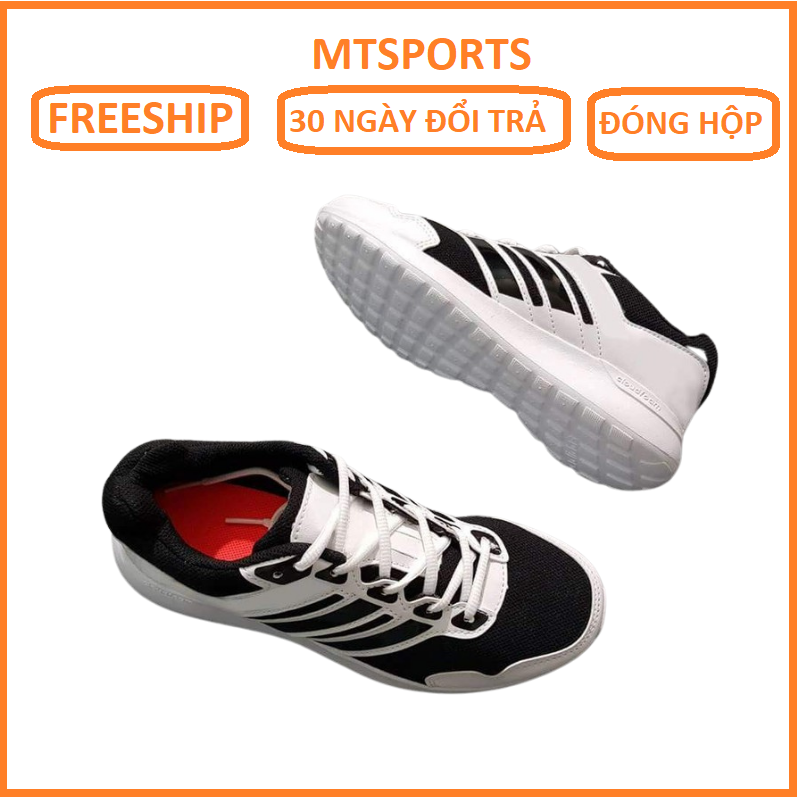 [HCM]Giày sneaker nam nữ trắng sọc đen MTS28