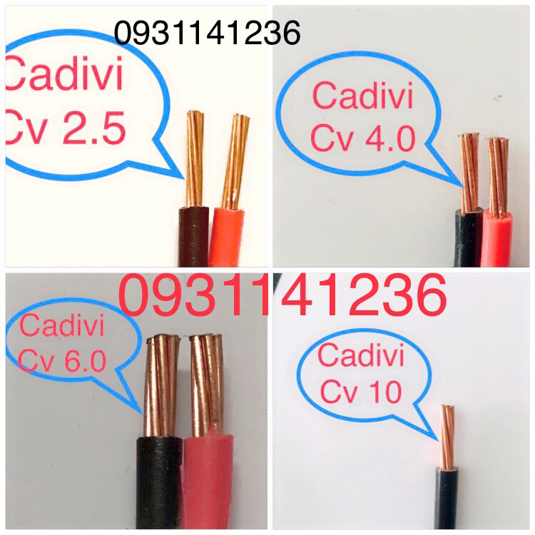 Dây điện cadivi đơn cv các size 4.0 6.0 8.0 10