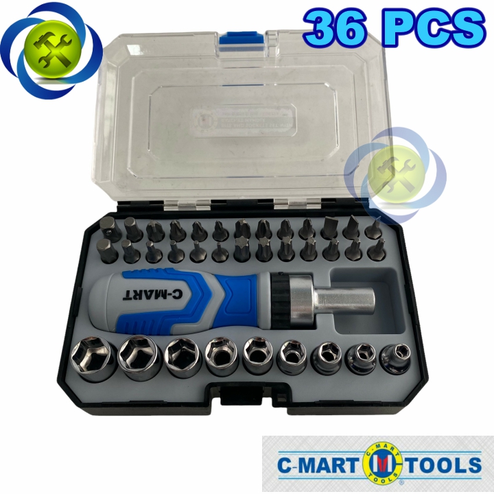 Bộ tuýp và đầu vít 36 chi tiết c-mart k0027a
