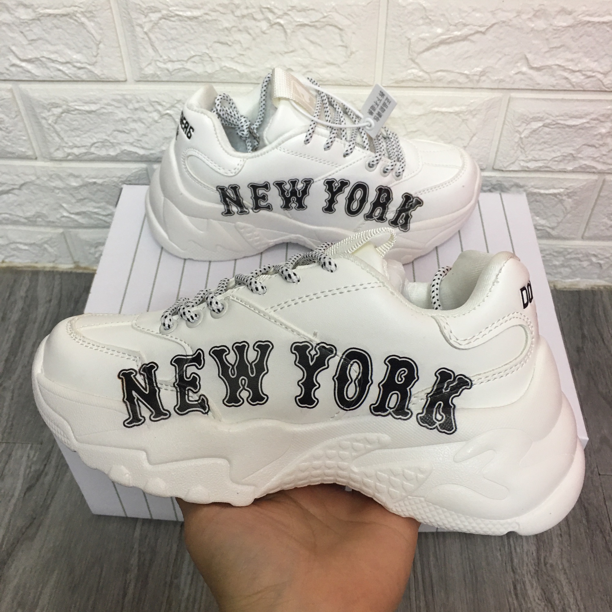 [TẶNG HỘP+BILL+TẤT] Giày thể thao MLB NEWYORK ĐEN