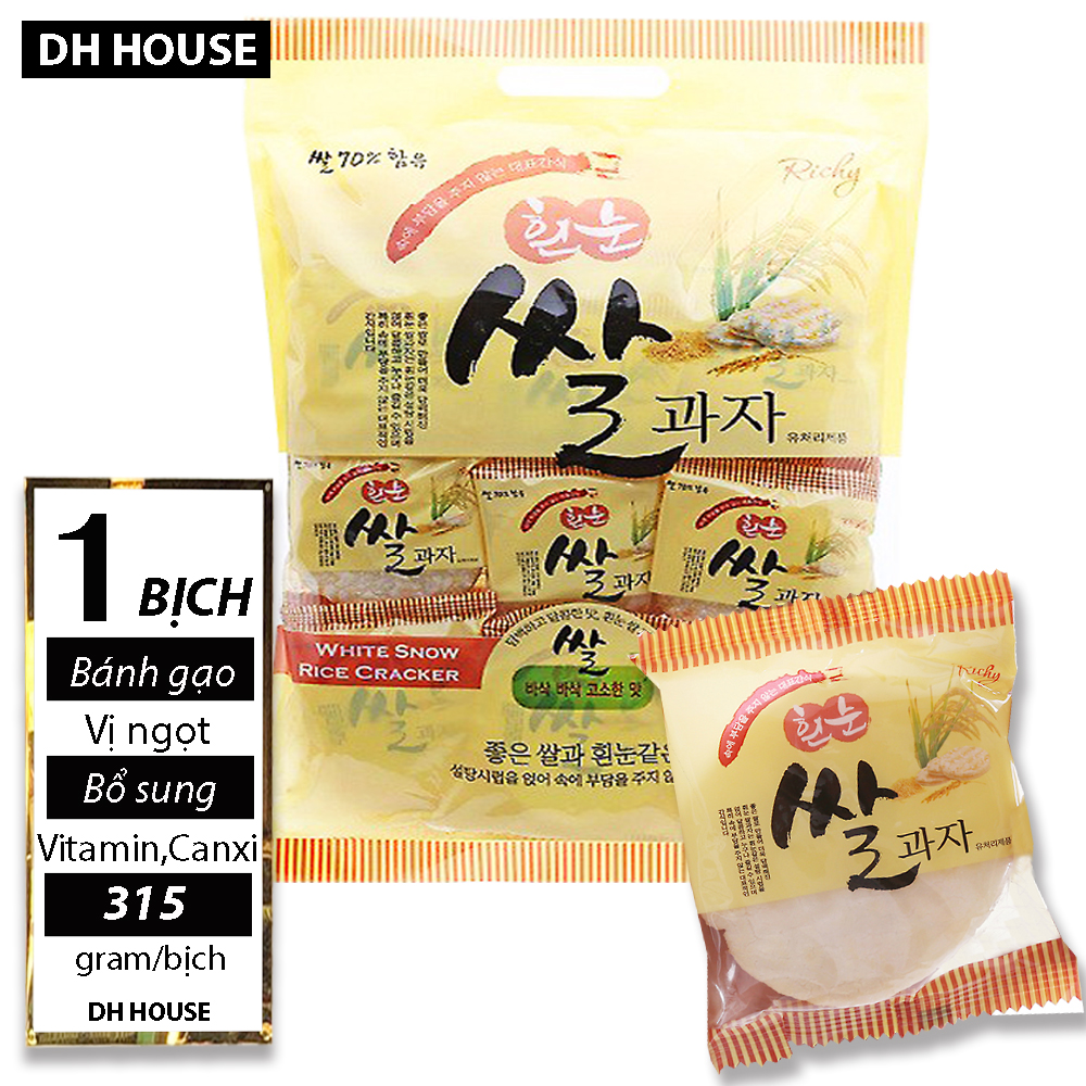 [HCM][ BÁNH GIÒN SIÊU NGON] 01 Bịch x 28 cái (315gr) Bánh gạo Hàn Quốc vị ngọt Richy (Date:12 tháng) - Đồ ăn vặt siêu ngon. DHHOUSE