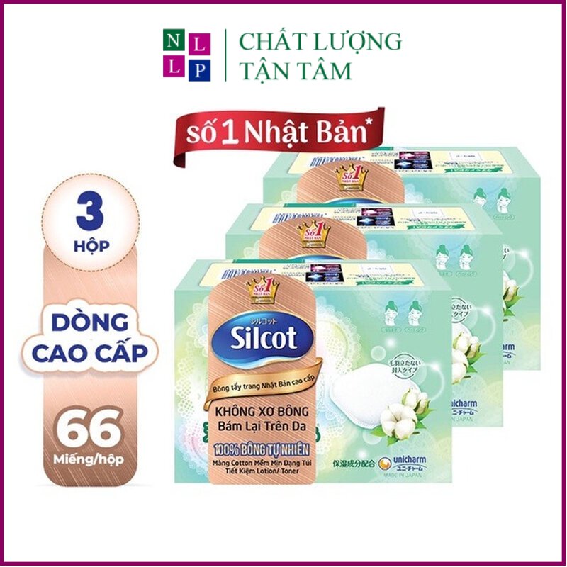 Bông Tẩy Trang Cao Cấp Silcot Soft Touch Premium Cotton 66 Miếng