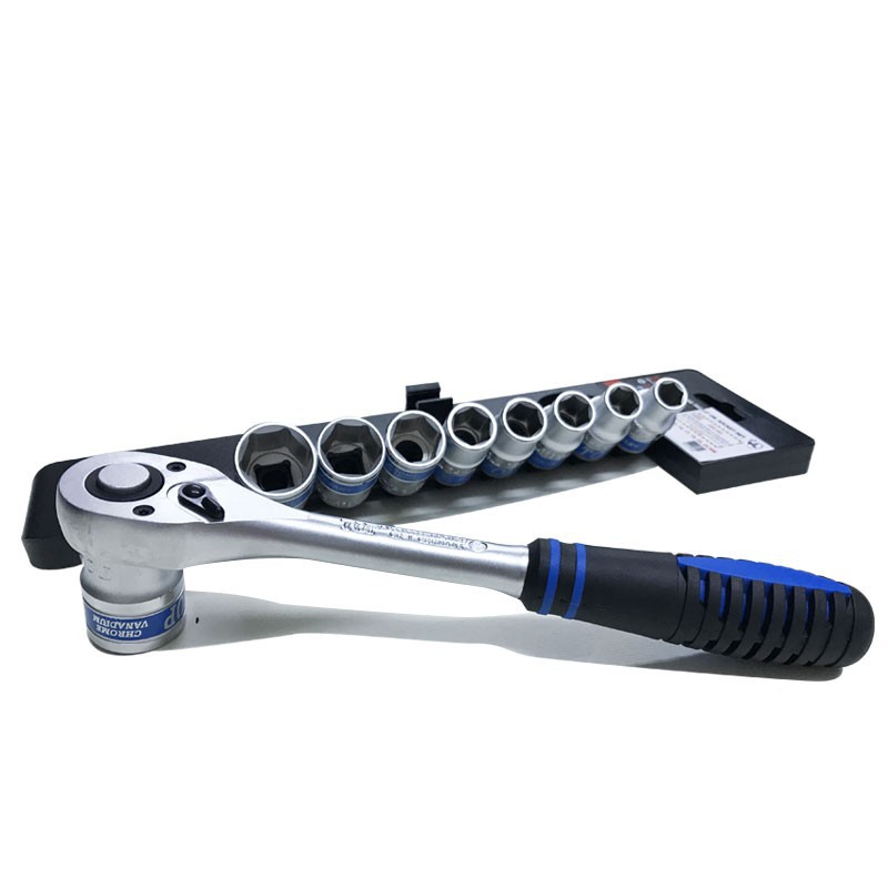 Bộ tuýp 10 chi tiết 1/2" (Cần tự động cán bọc nhựa) Top - TBS-12251