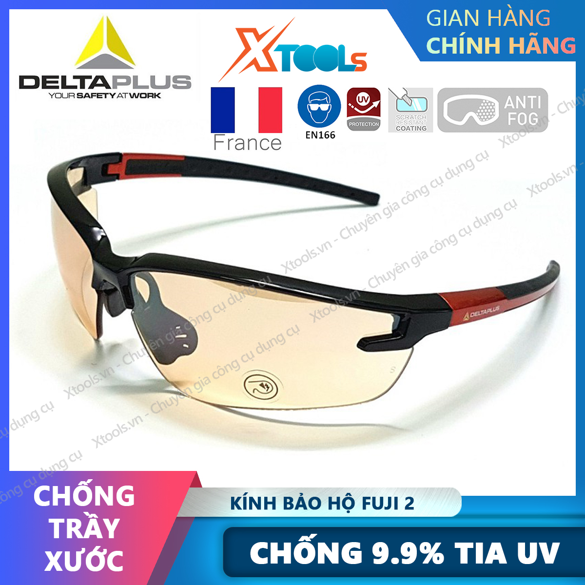 Goggles deltaplus Fuji2 yellow eye glasses anti-dust, anti-UV, anti-scratches, đọng Dew, labor, ride Machine [XTools] [xsafe]