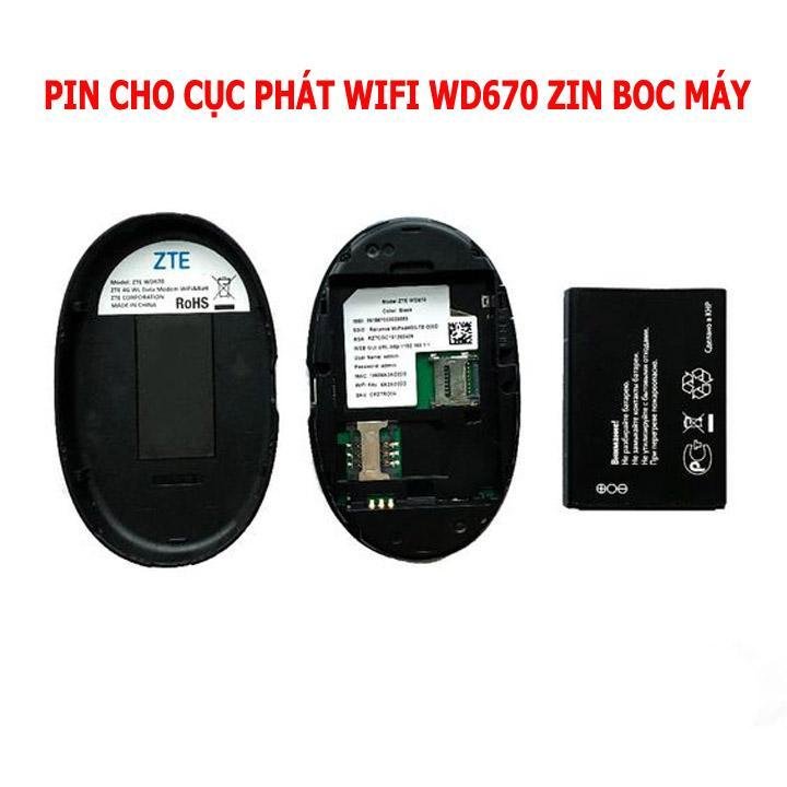 Pin Cục Phát Wifi Di Động 3G 4G ZTE, WD670 Pin Thay Thế Cho Cục Phát Wifi Di Động 4G ZTE