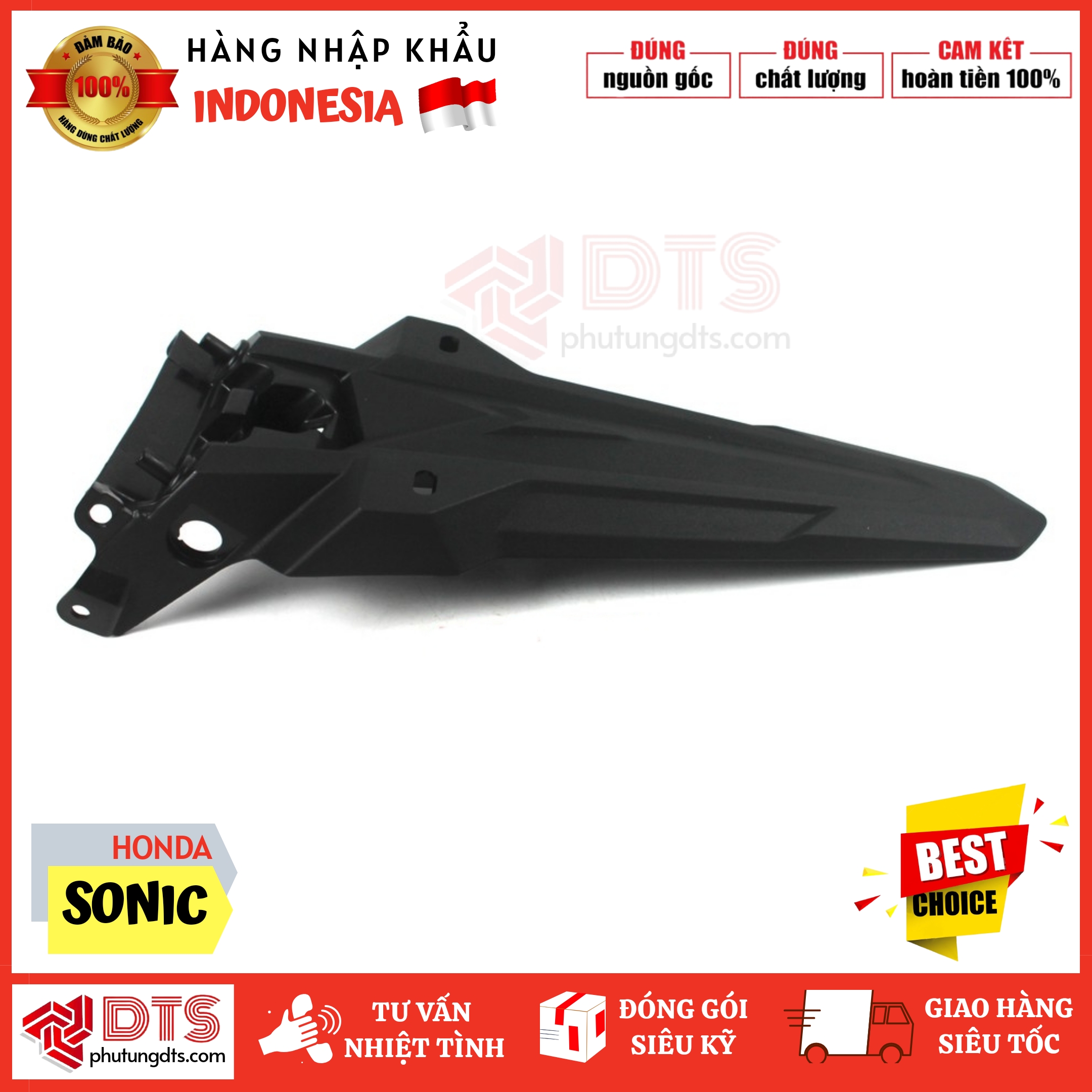 Dè sau Sonic 150, nhám dè gắn biển số - Hàng nhập chính hãng Honda indo