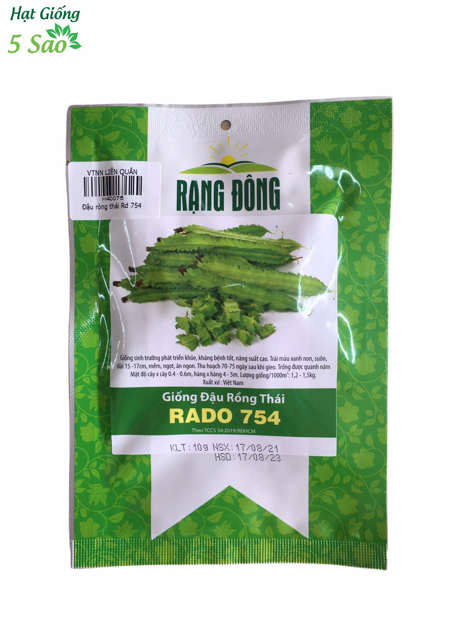 Hạt giống Đậu rồng thái RĐ 754