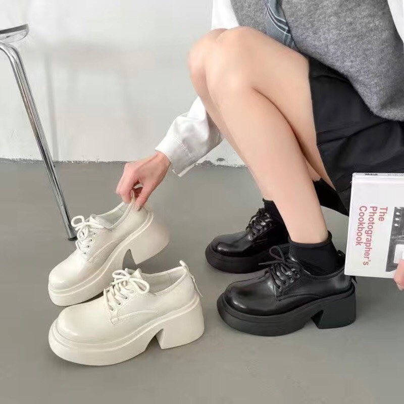 [Tặng dây giày] bốt buộc dây cổ siêu thấp kèm hình thật