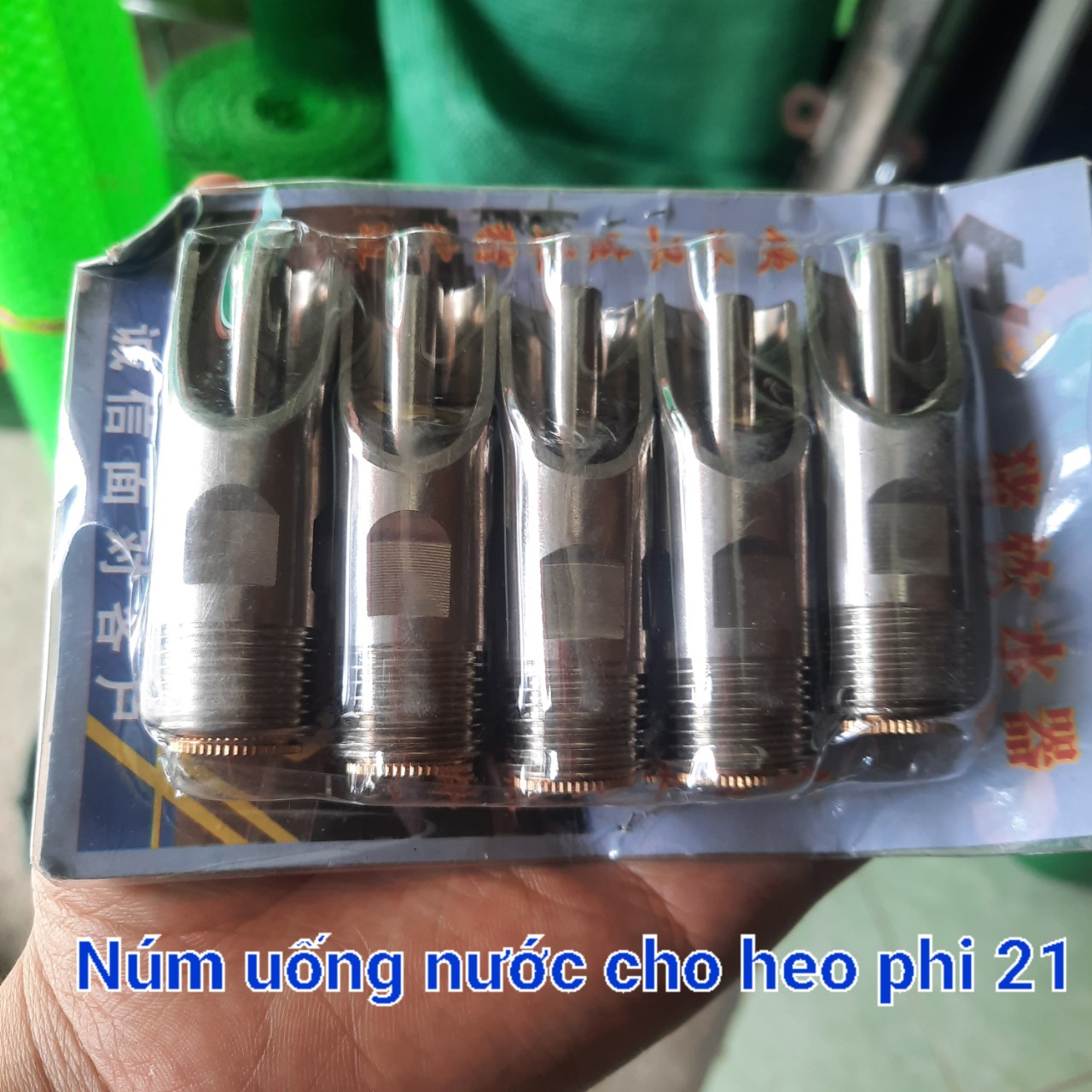 Combo 5 Núm uống nước tự động cho lợn, heo inox ren phi 21