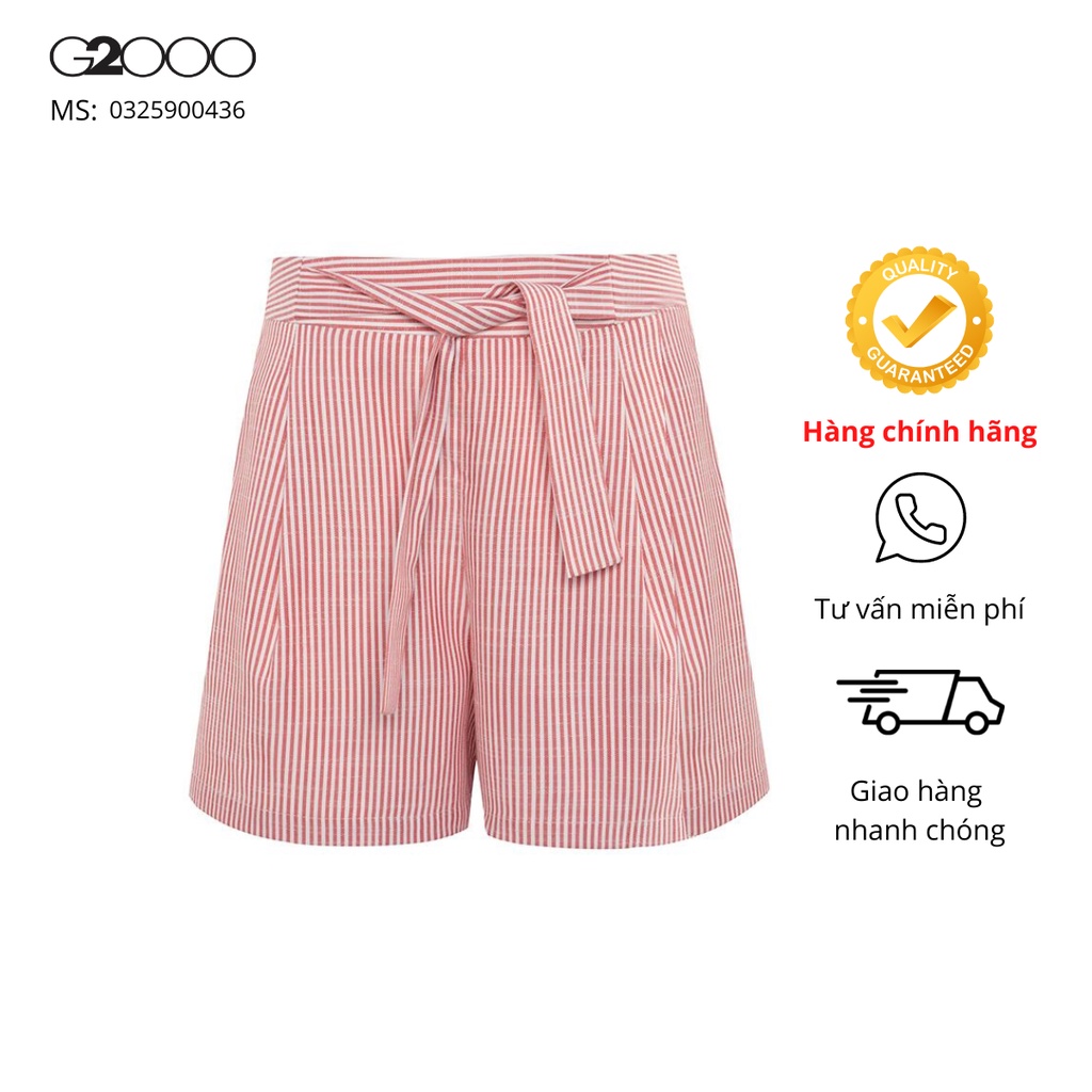 Quần Short Nữ G2000 (0325900436) Màu Trắng Sọc Hồng